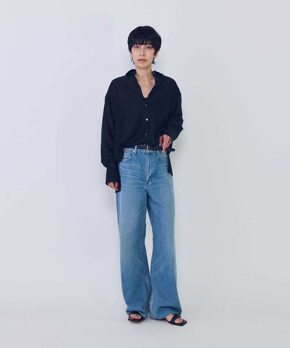 1er Arrondissement シアーテンセルシャツ ブラック