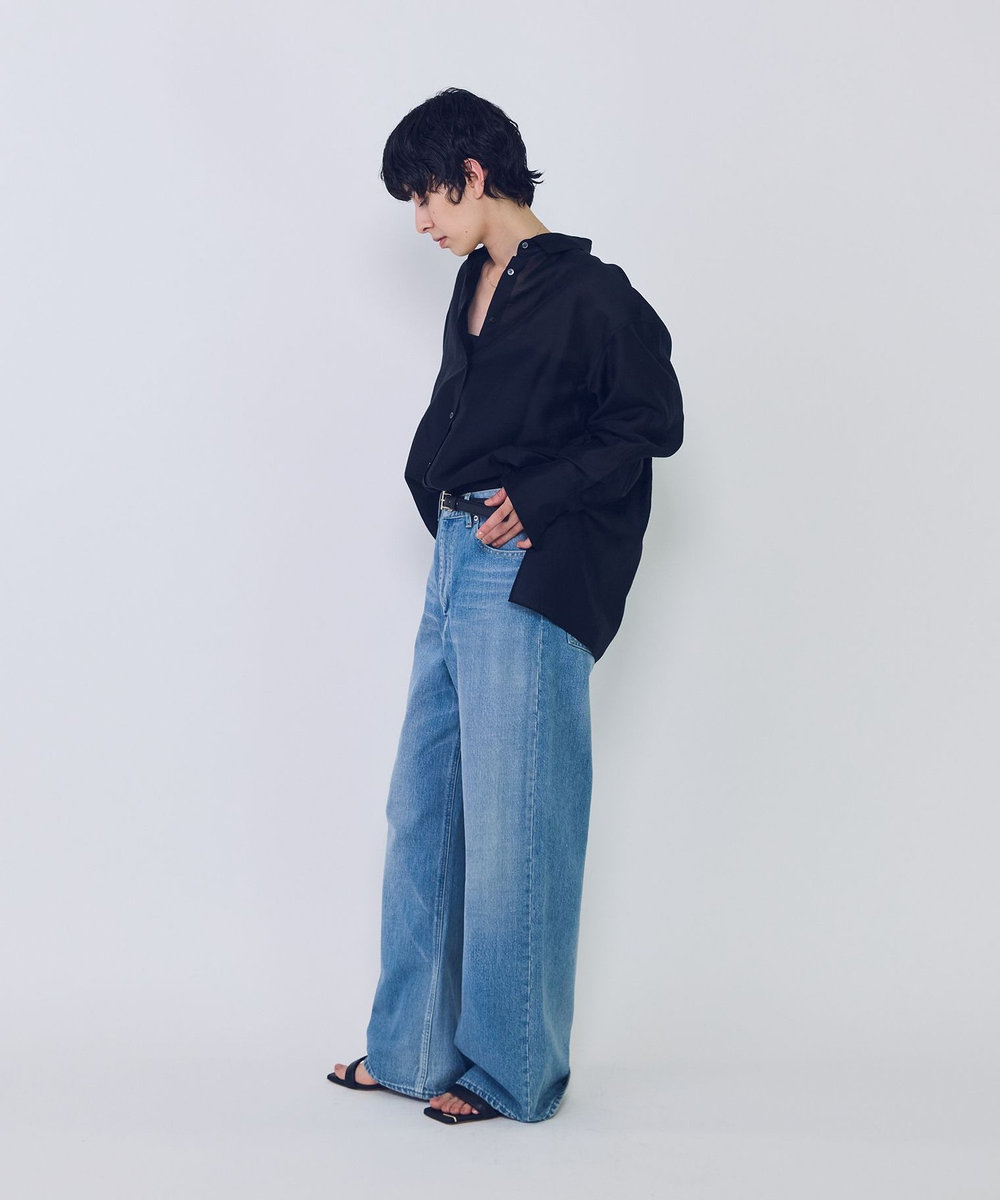 1er Arrondissement シアーテンセルシャツ ブラック