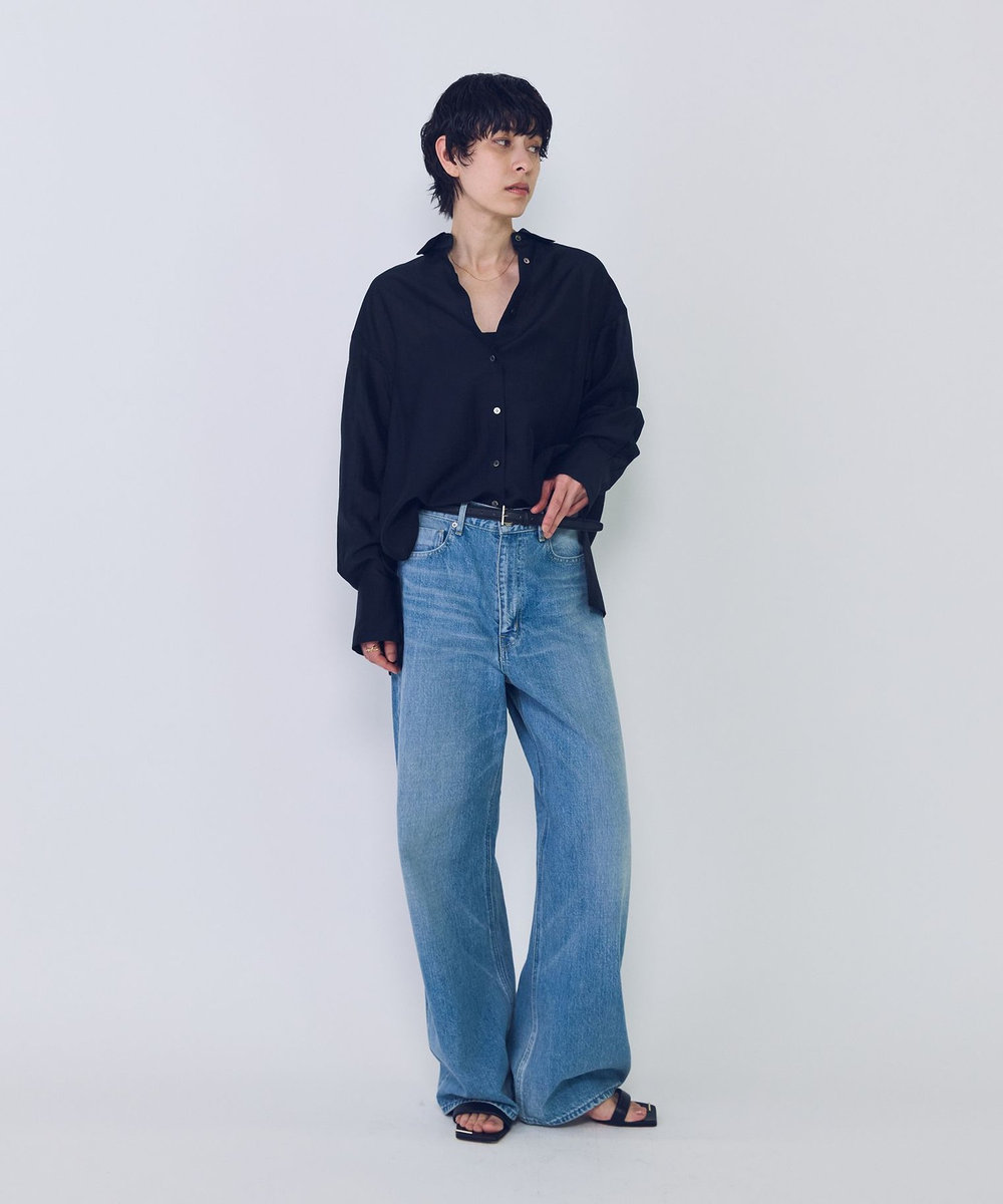 1er Arrondissement シアーテンセルシャツ ブラック