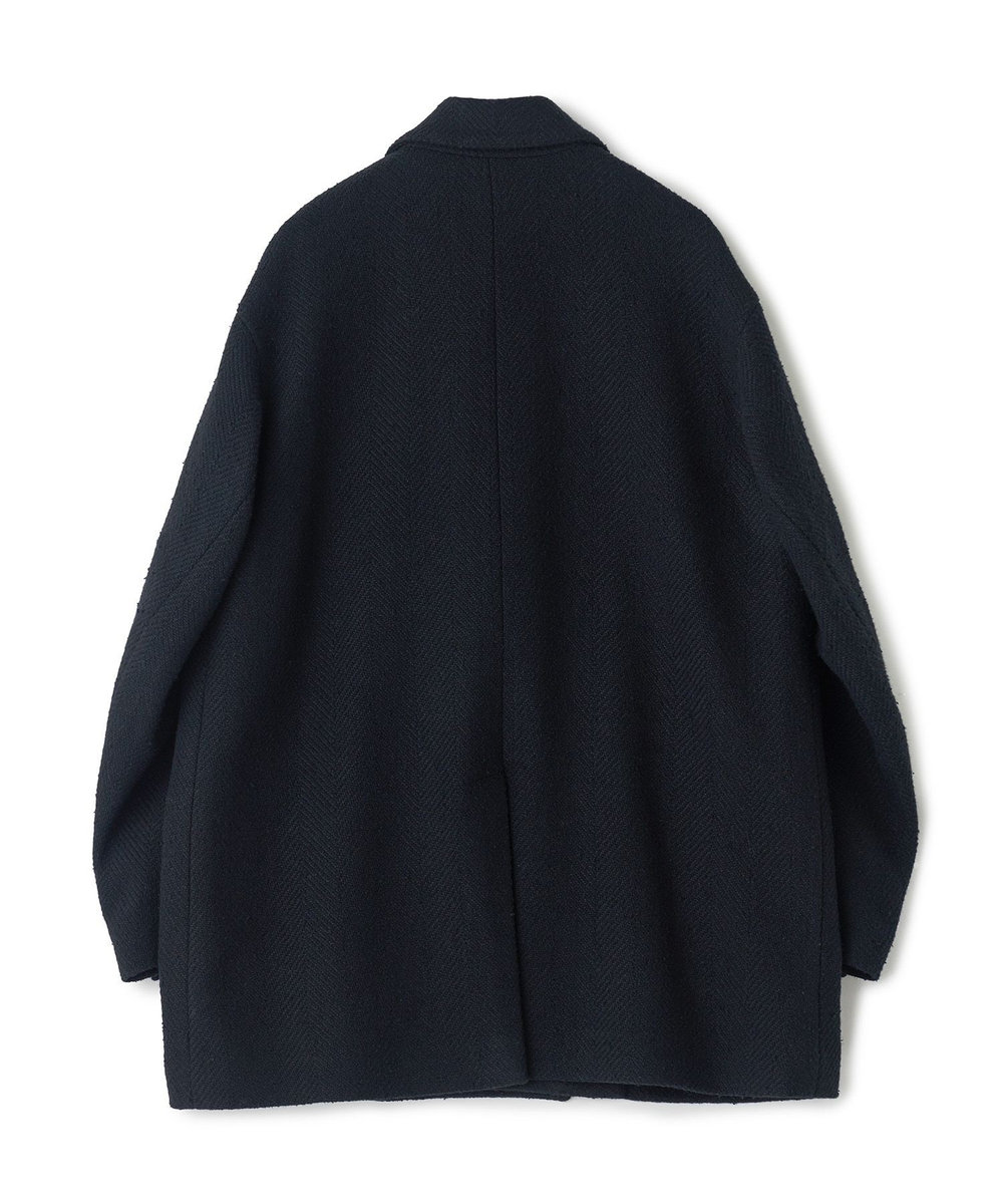 MEN'S BIGI 【BASED ON MEN'S BIGI HERITAGE】ブラックヘリンボーン コテージコート ブラック