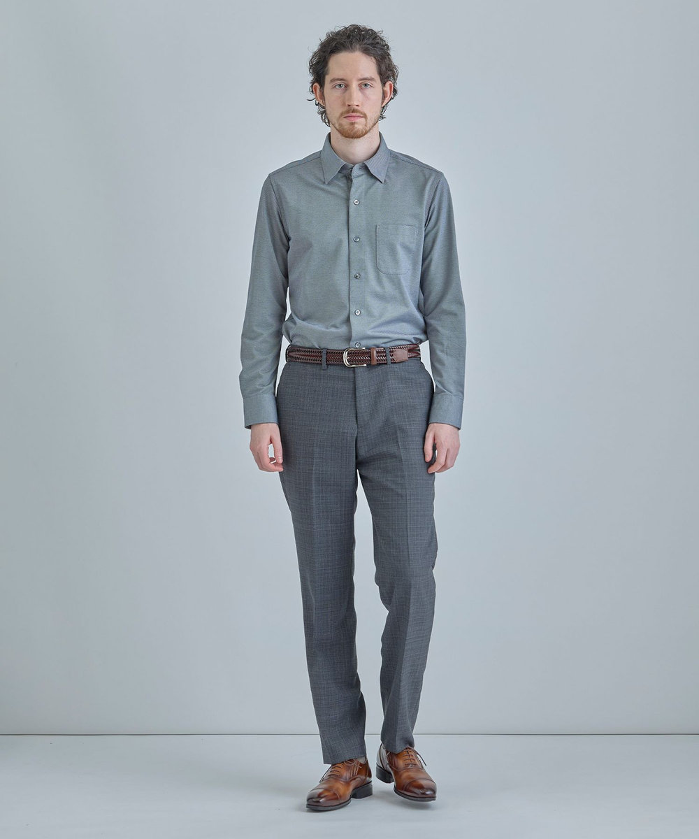MEN'S BIGI J-CAMICIE ハイゲージジャージドレスシャツ（Albini×RENU）＜ストレッチ＞ ブラック系その他