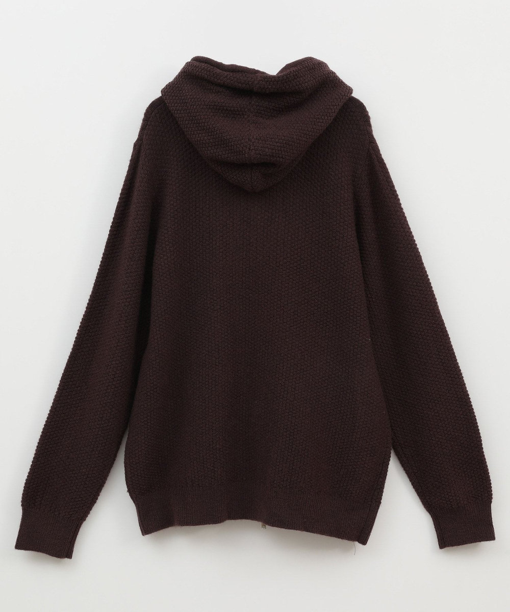 MEN'S BIGI ケーブルニットパーカー ブラウン