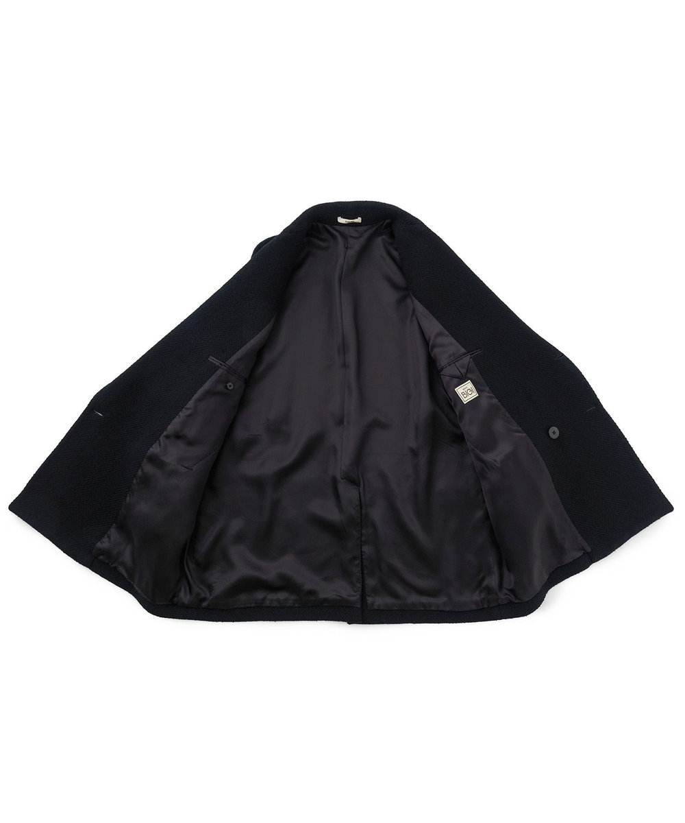MEN'S BIGI 【BASED ON MEN'S BIGI HERITAGE】ブラックヘリンボーン コテージコート ブラック