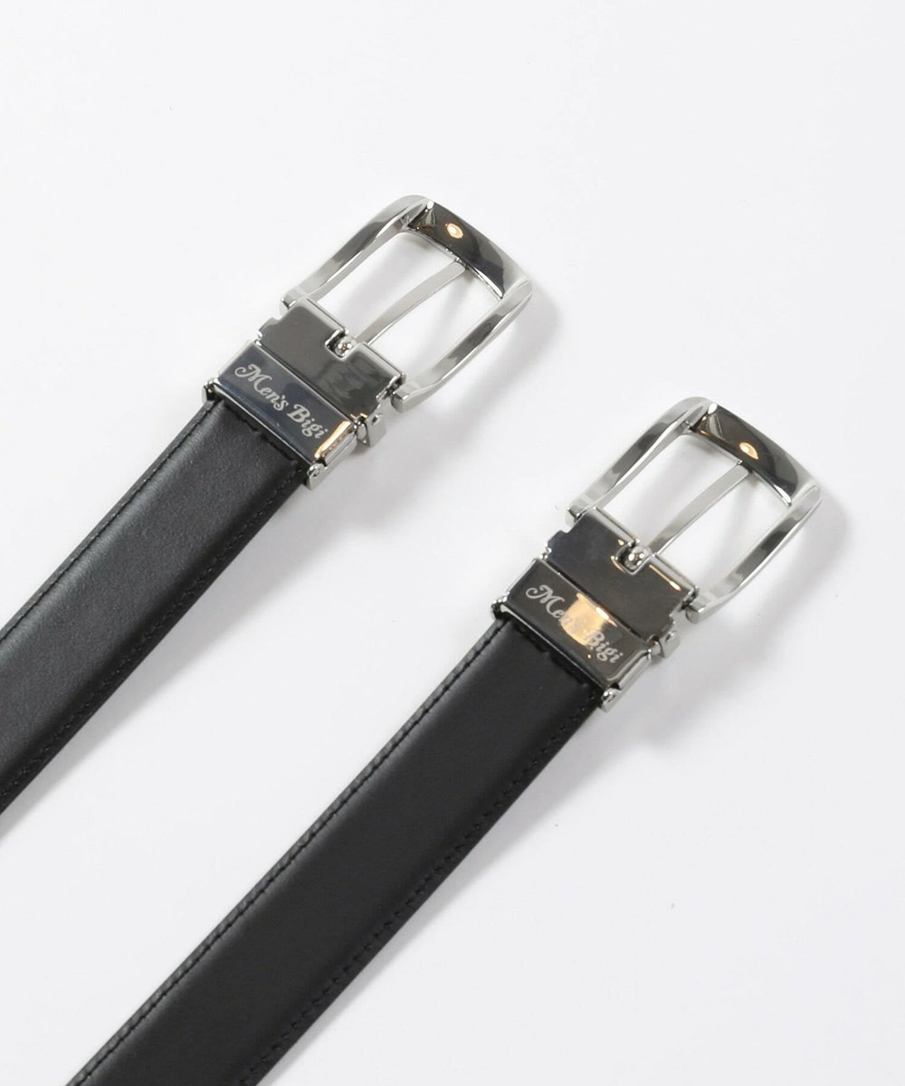 MEN'S BIGI アドバンレザーリバーシブルドレスベルト ネイビー