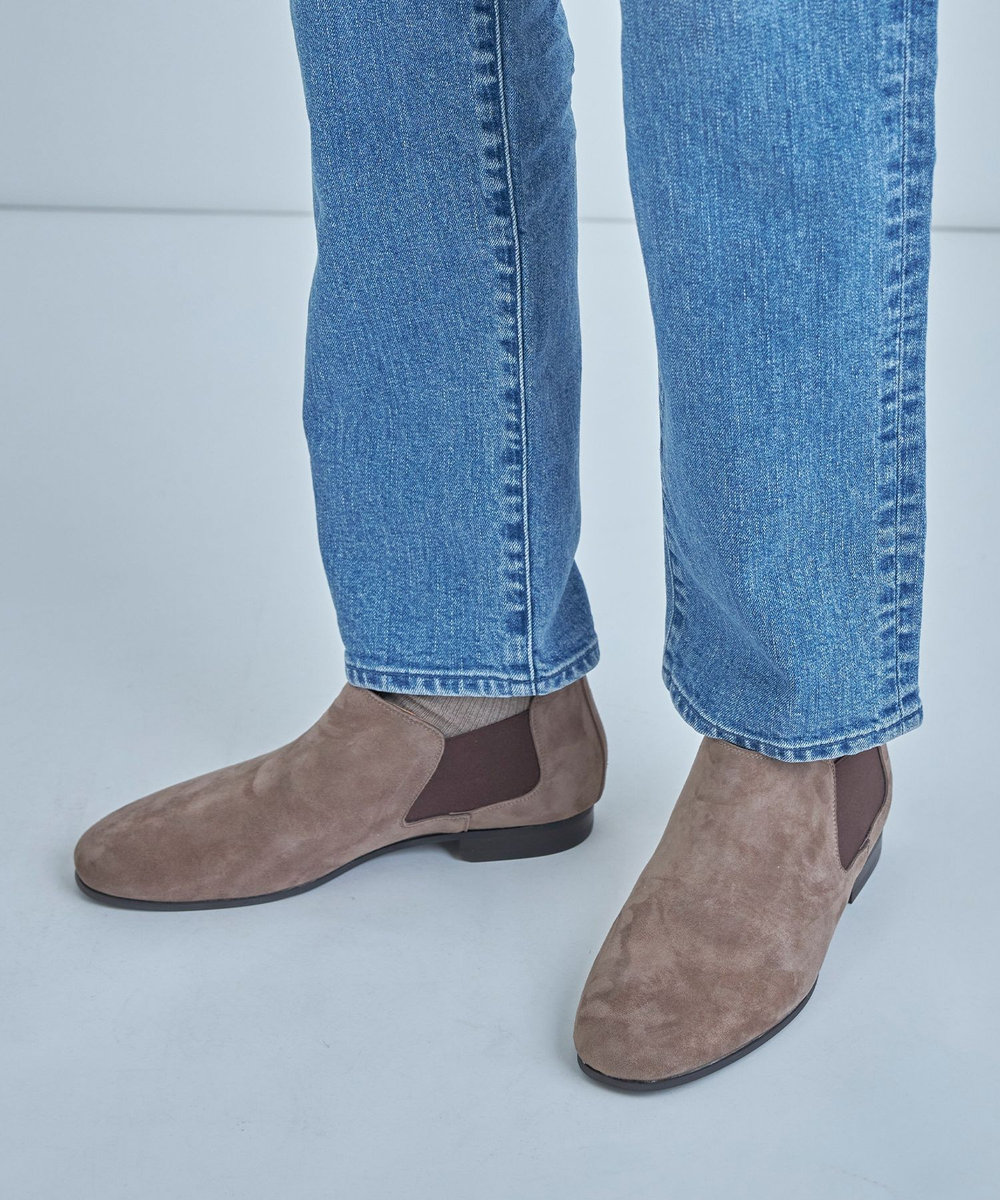 MEN'S BIGI 山羊皮サイドゴアブーツ ベージュ