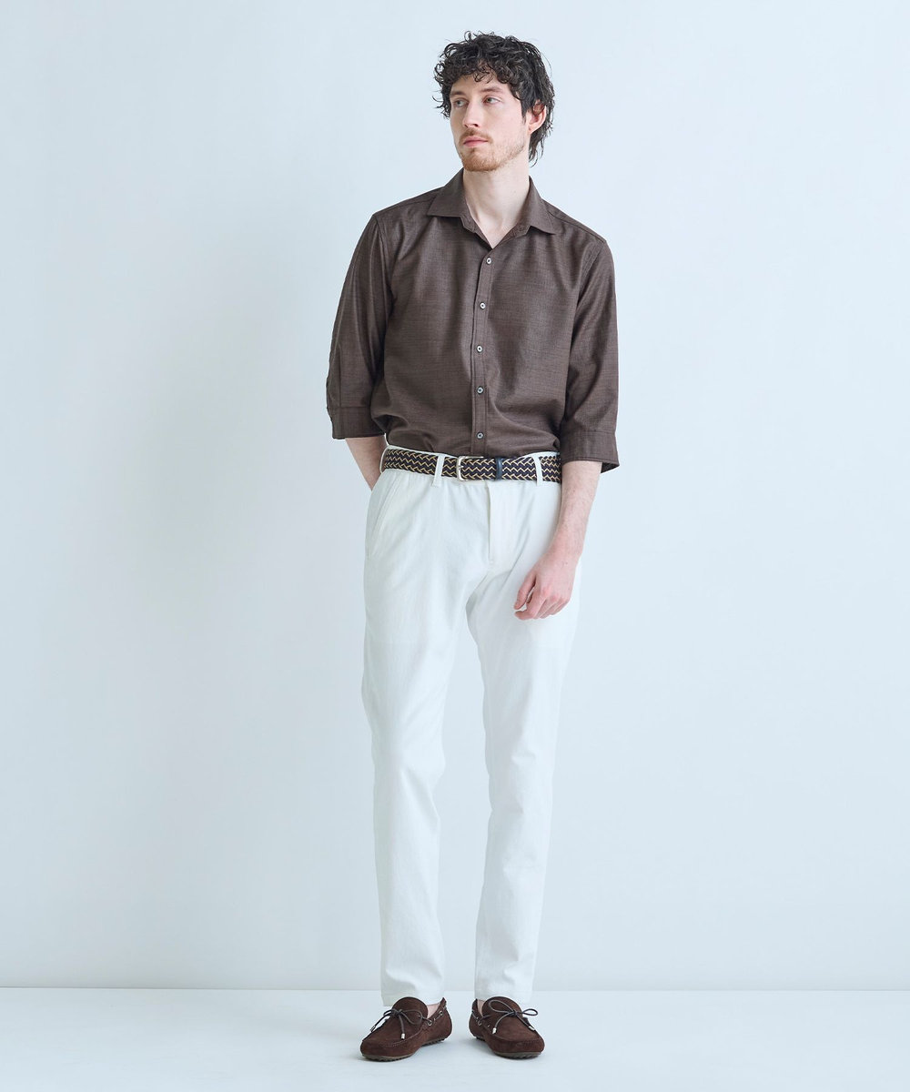 MEN'S BIGI シェルタリングドライオックス フルレングスパンツ＜吸汗速乾/紫外線防止/接触冷感/ストレッチ＞ ホワイト