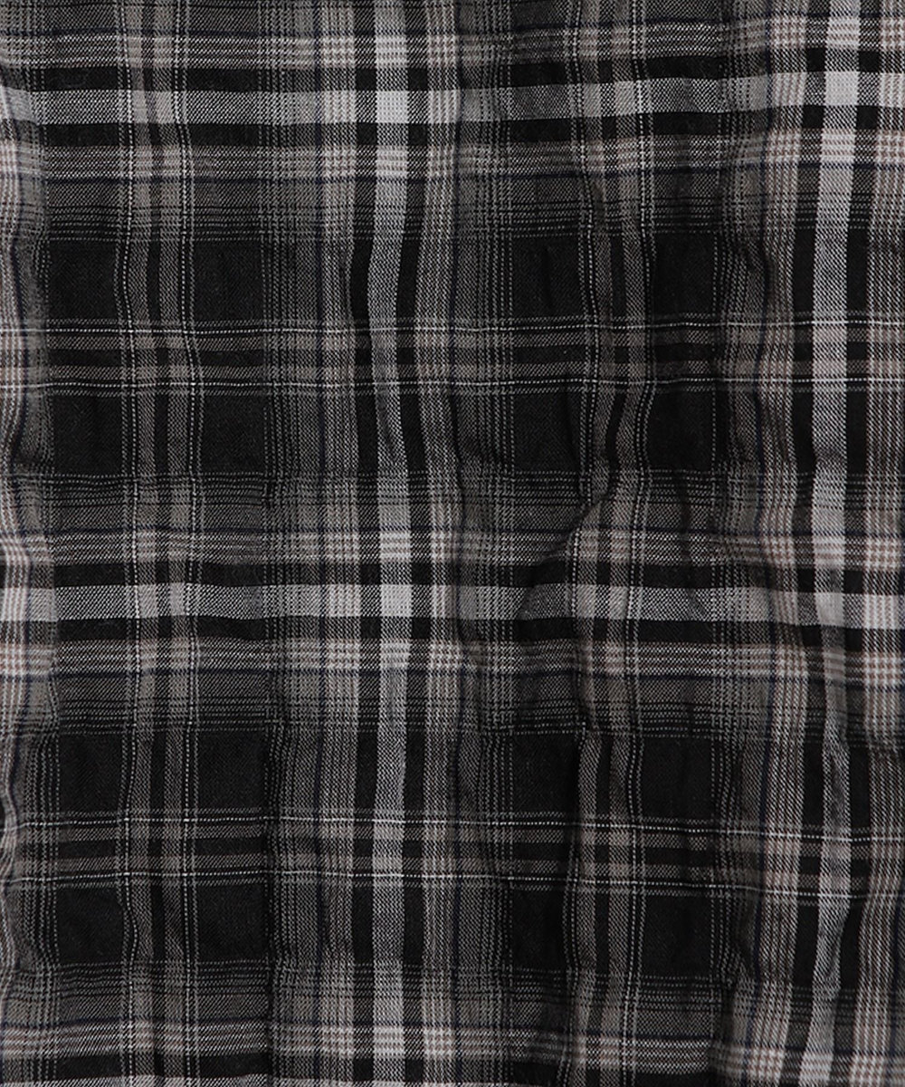 MEN'S BIGI シアーチェックビッグシルエットシャツ ブラック