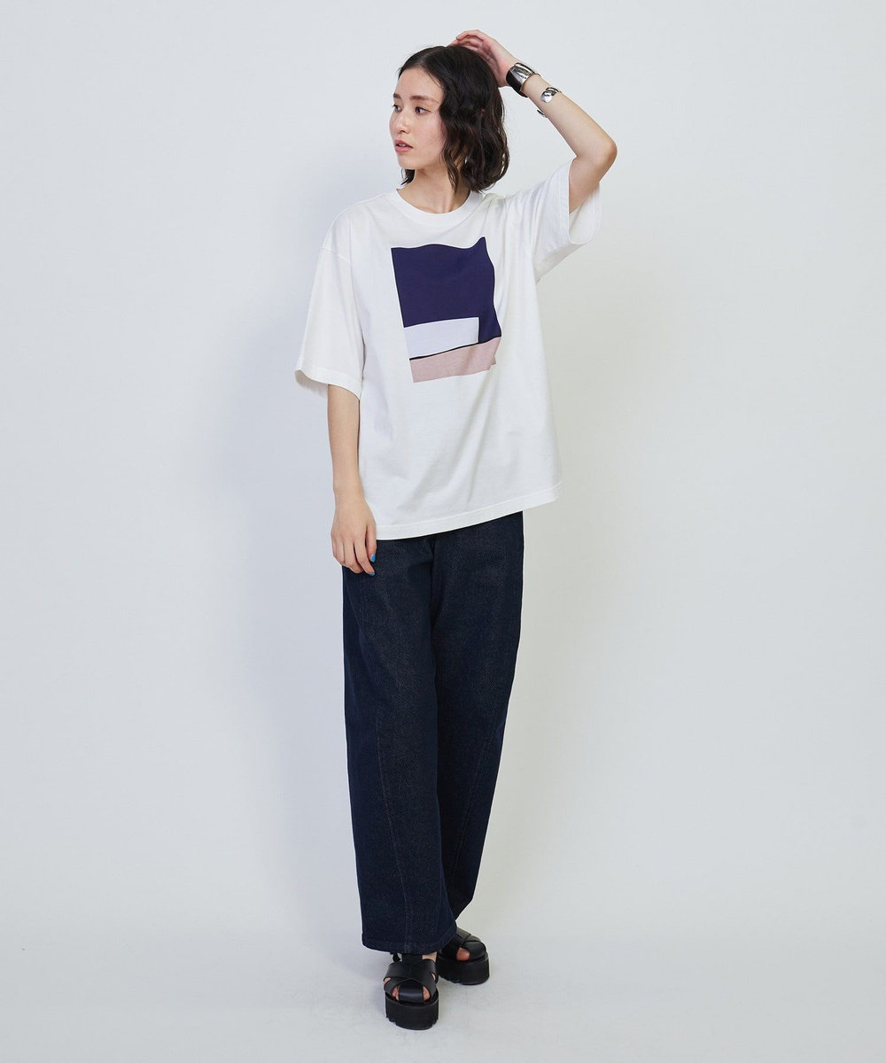 L'EQUIPE デニムライクストレッチパンツ インディゴブルー