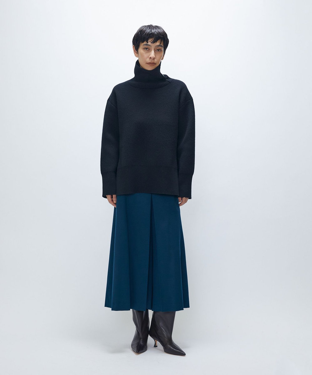 1er Arrondissement ウールカシミアダブルフェイスボトルネックニット ブラック