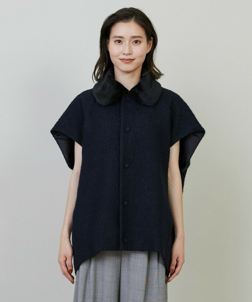 L'EQUIPE アルパカショートスリーブジャケット ブラック