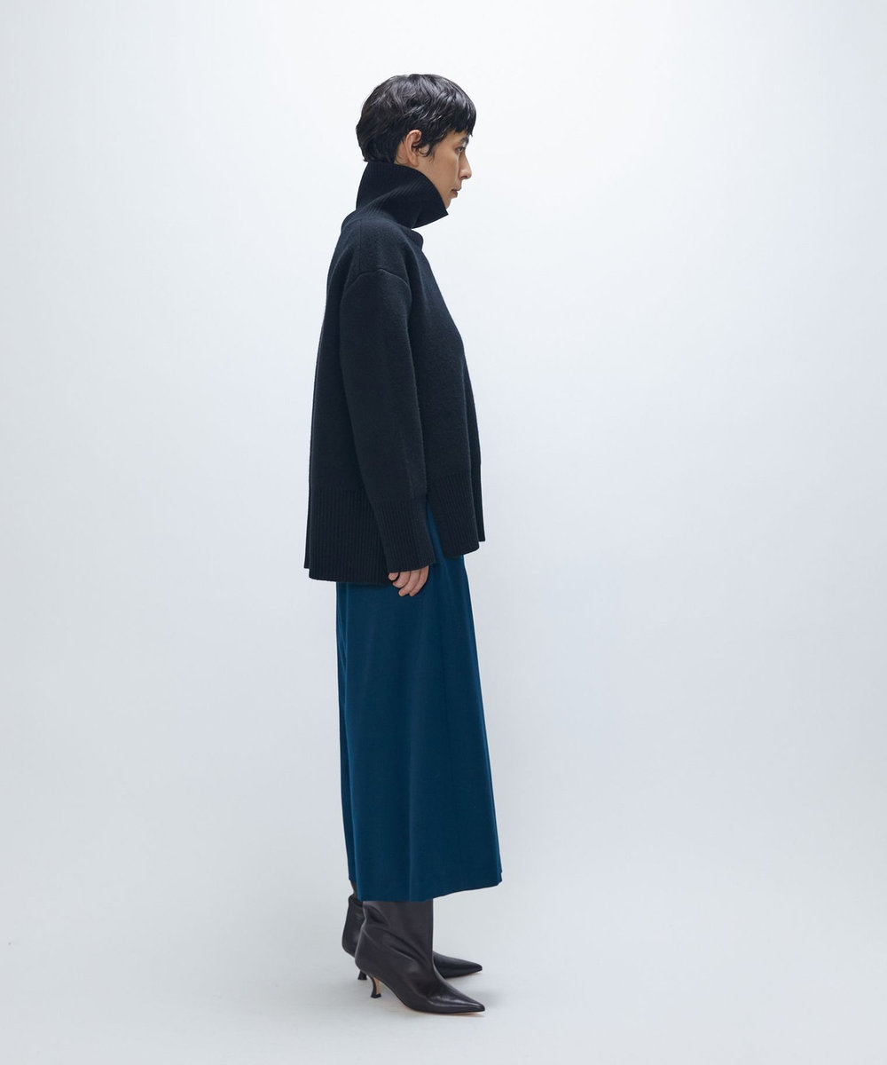 1er Arrondissement ウールカシミアダブルフェイスボトルネックニット ブラック
