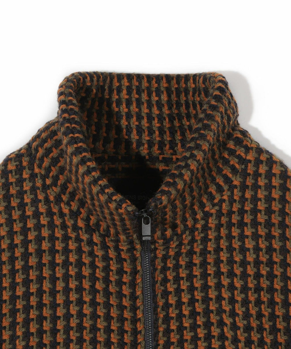 MEN'S BIGI 【John Branigan/ジョン・ブラニガン】別注チェック柄ニット風ブルゾン ブラウン