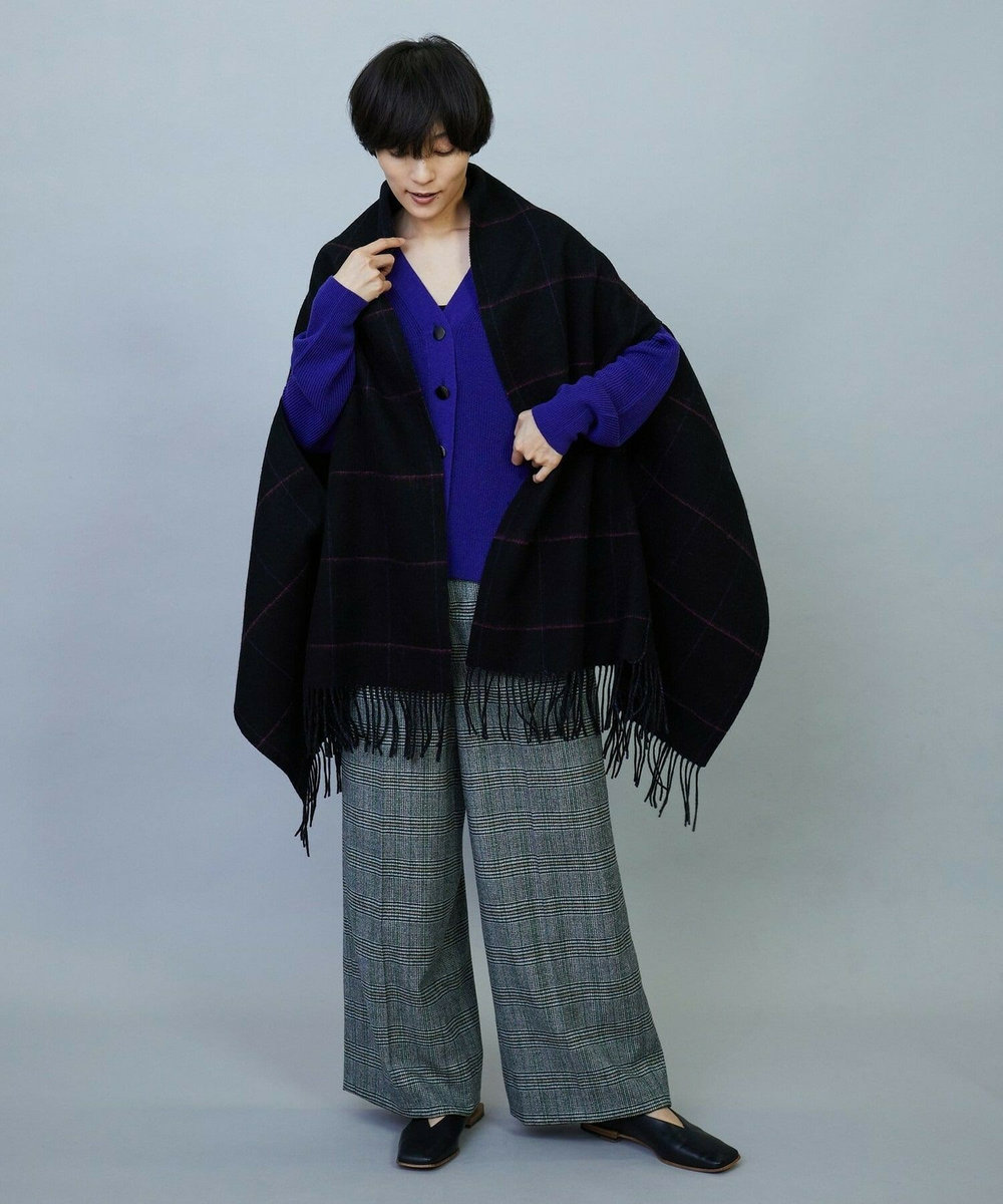 MOGA リバーシブルストールポンチョ チャコールグレー