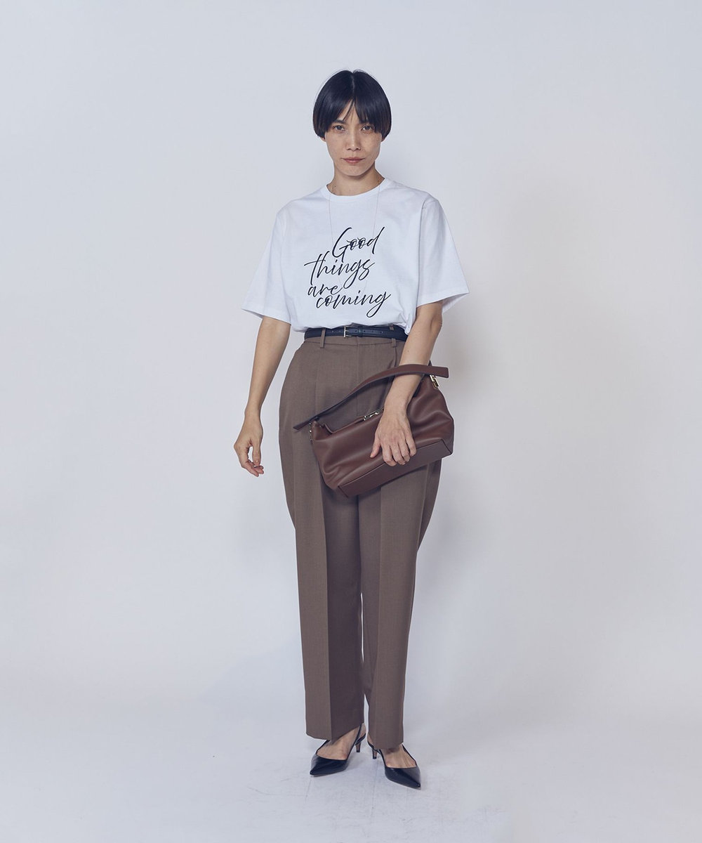 1er Arrondissement USコットンロゴプリントＴシャツ ホワイト
