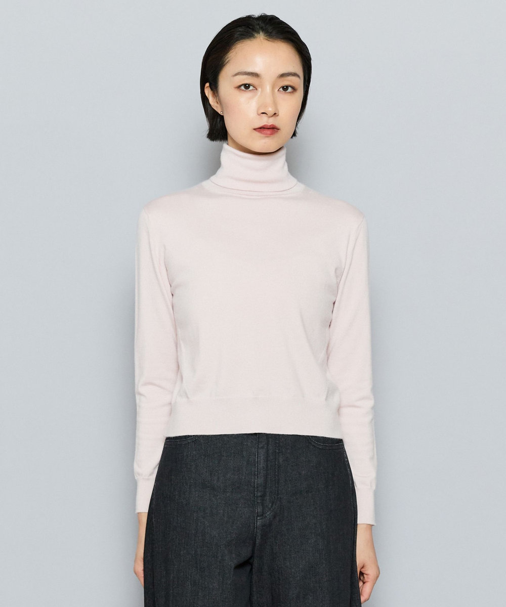 L'EQUIPE COUTURIER カシミヤシルクHGニットハイネックプルオーバー ピンク