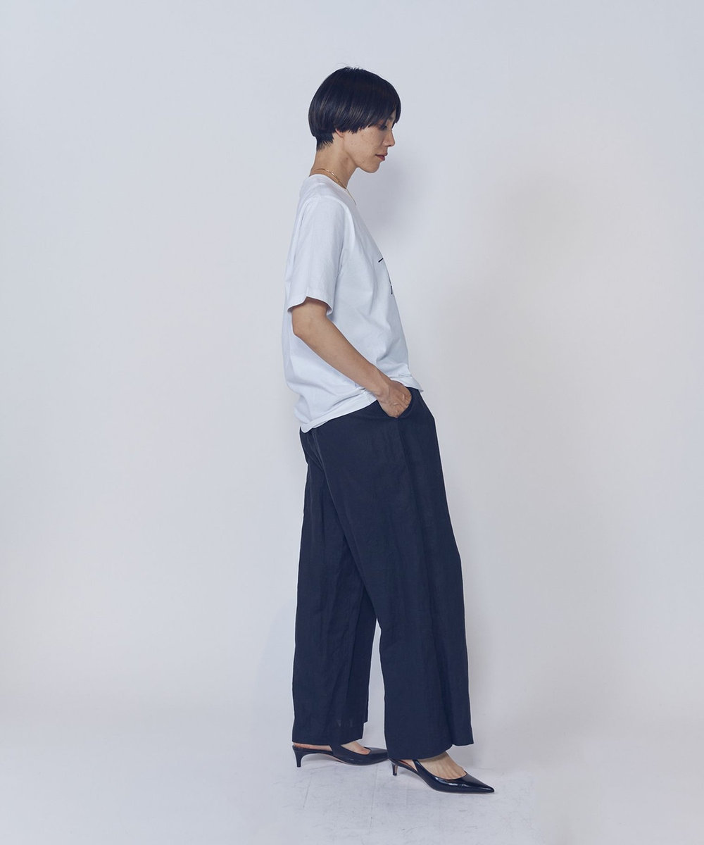 1er Arrondissement USコットンロゴプリントＴシャツ ホワイト