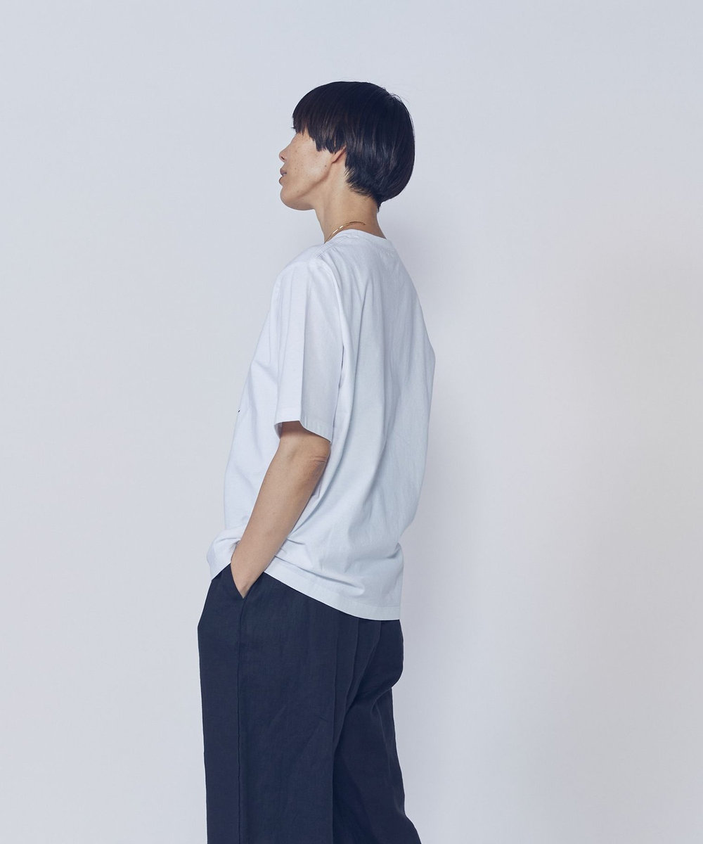 1er Arrondissement USコットンロゴプリントＴシャツ ホワイト