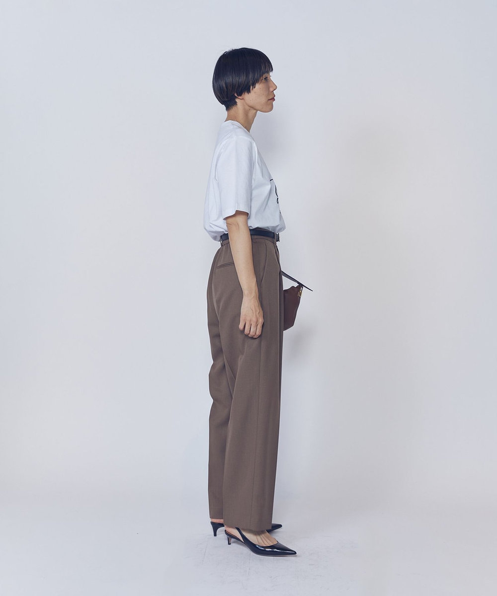 1er Arrondissement USコットンロゴプリントＴシャツ ホワイト