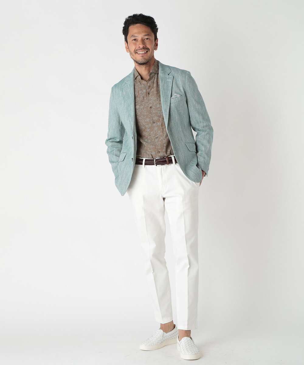 MEN'S BIGI メッシュレザー スニーカー ホワイト