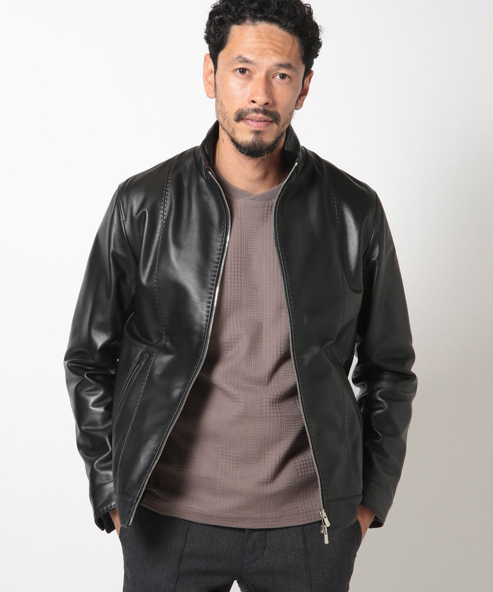MEN'S BIGI クロームタンニングレザージャケット ブラック