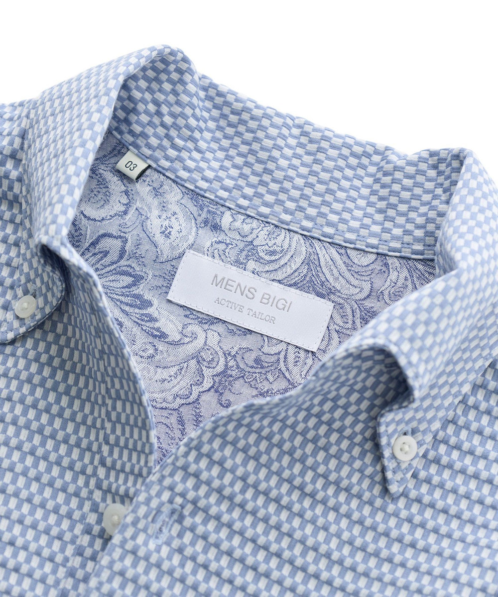 MEN'S BIGI 【ACTIVE TAILOR】ニットサッカーポロシャツ<COOL MAX/吸水速乾> ブルー系その他