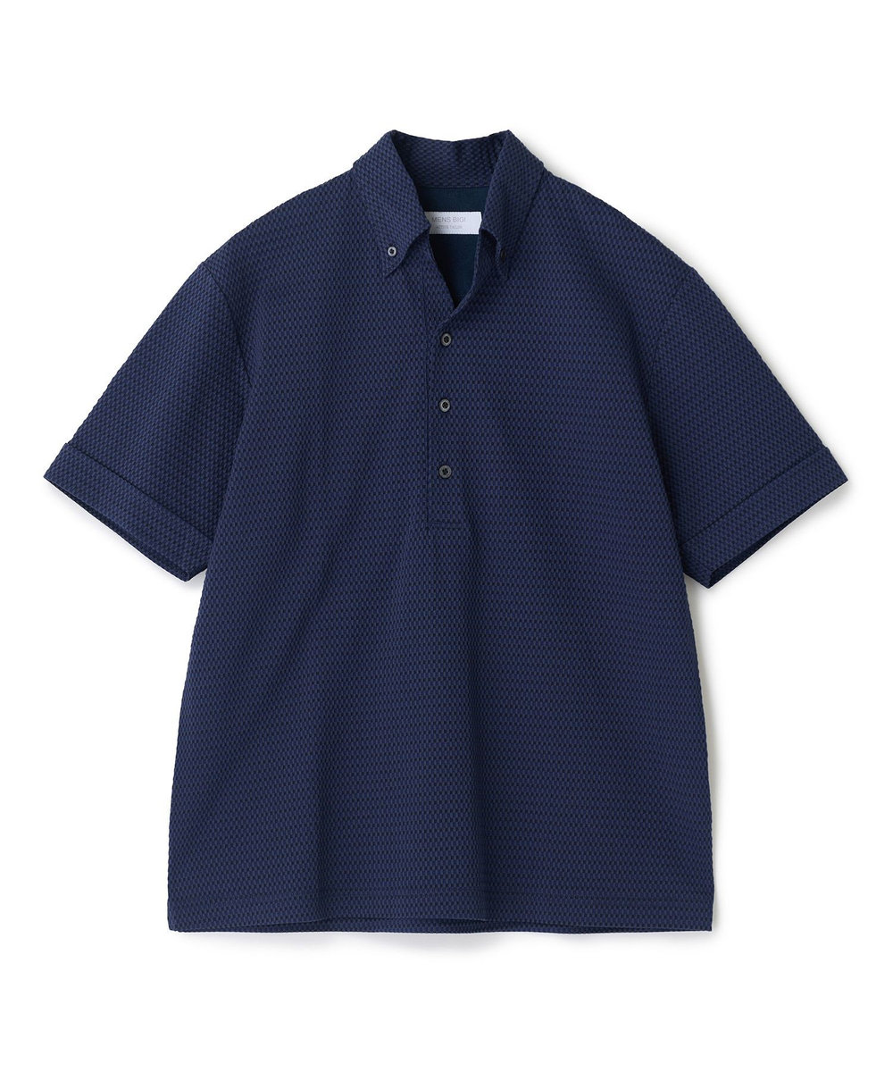 MEN'S BIGI 【ACTIVE TAILOR】ニットサッカーポロシャツ<COOL MAX/吸水速乾> ネイビー