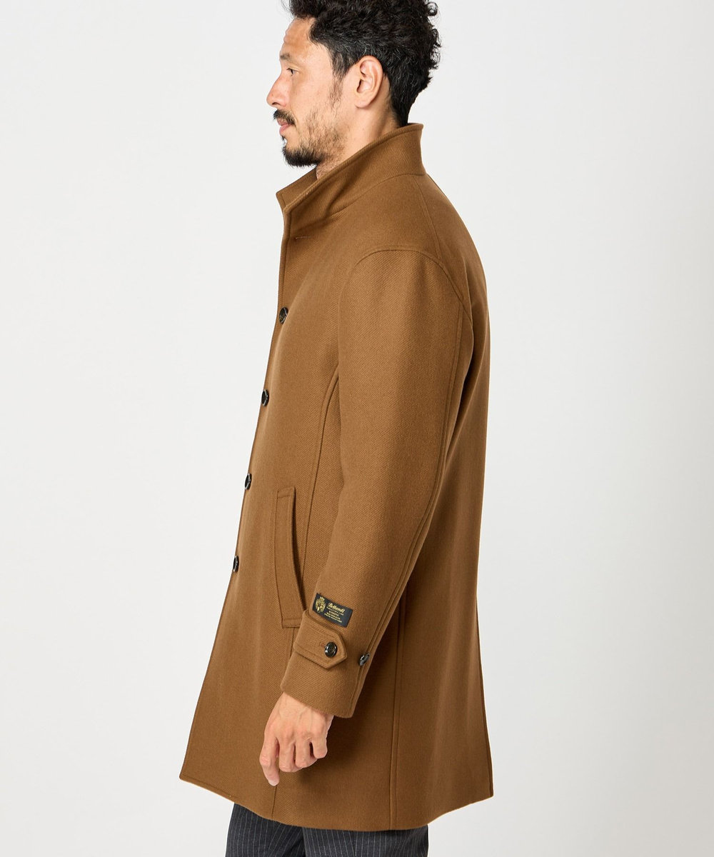MEN'S BIGI Bellandiウールメルトンスタンドカラーコート ブラウン