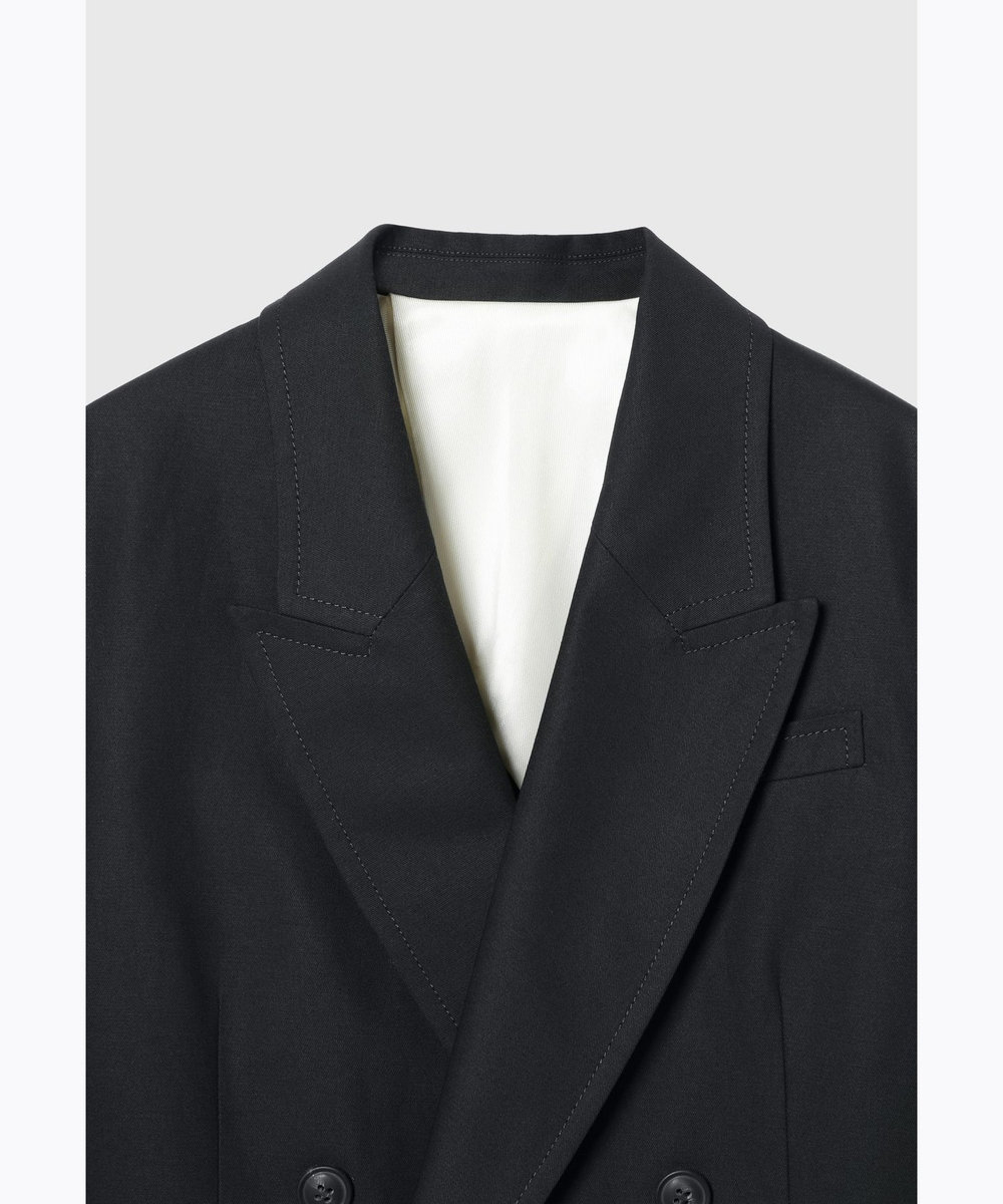 DÉPAREILLÉ COTTON LINEN TWILL DOUBLE JACKET / コットンリネンツイルダブルジャケット ネイビー