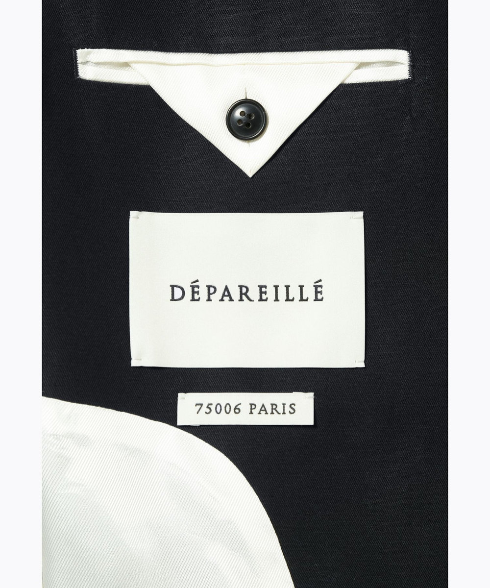 DÉPAREILLÉ COTTON LINEN TWILL DOUBLE JACKET / コットンリネンツイルダブルジャケット ネイビー