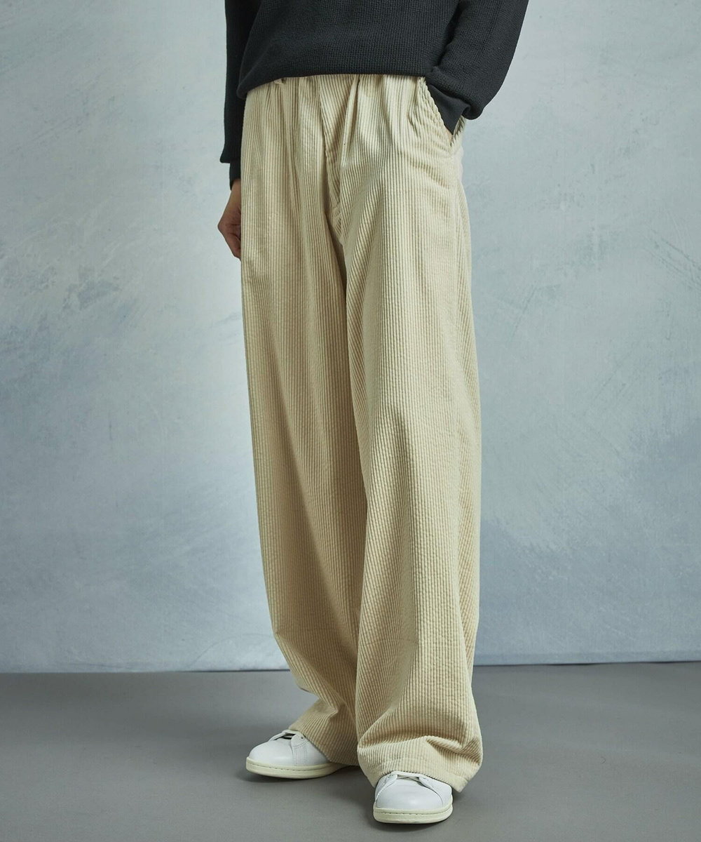 MEN'S BIGI 【50th Anniv . 菊池武夫】COTTON CORDUROY WIDE PANTS オフホワイト