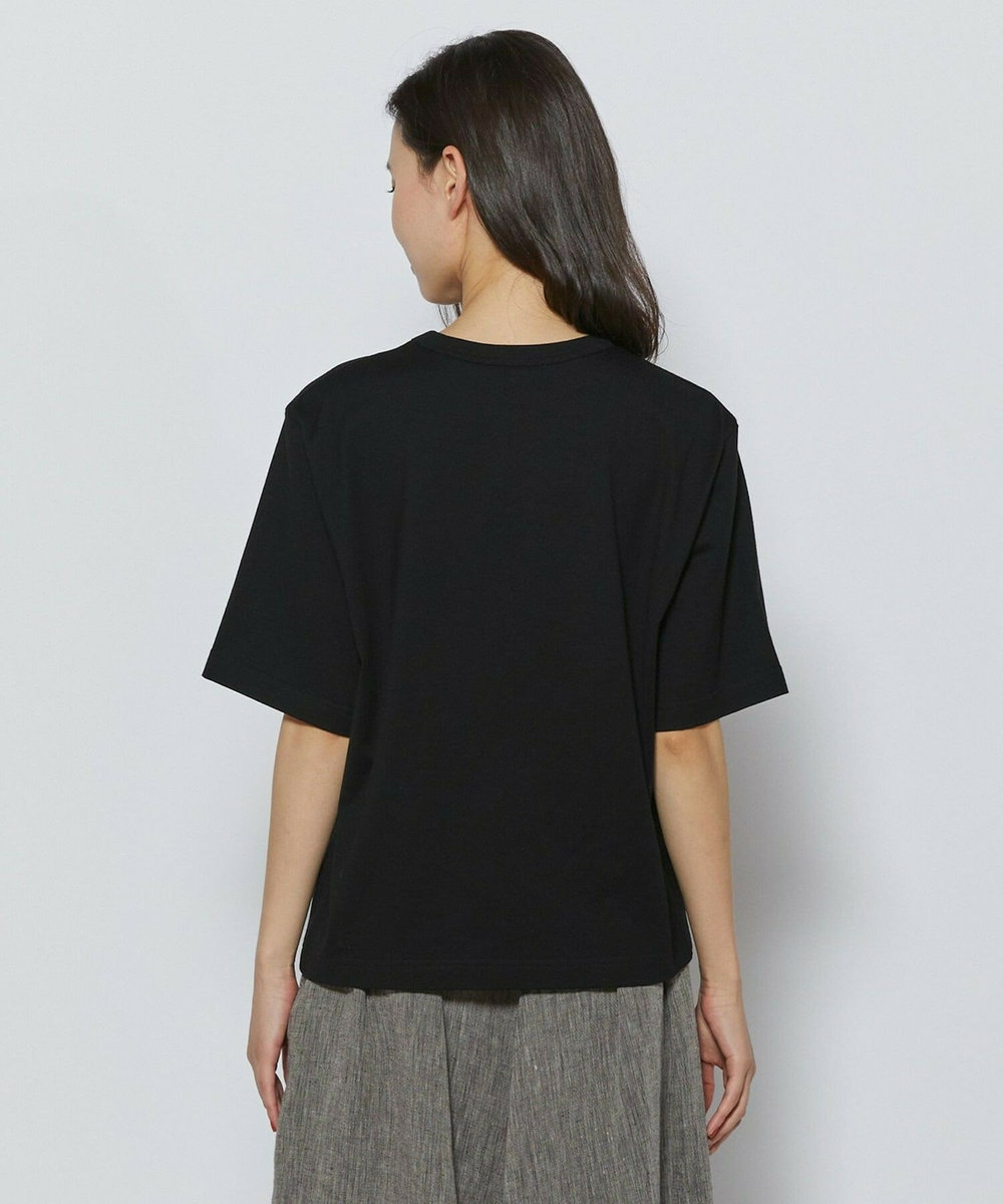L'EQUIPE Lサイズ（大きいサイズ） 【大きいサイズ】フラワー顔料プリントTシャツ ブラック