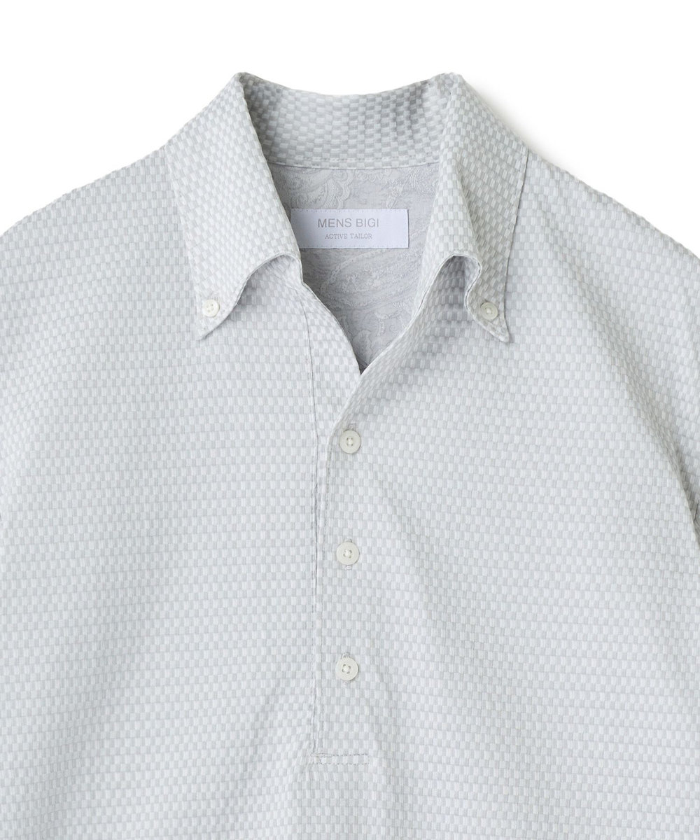 MEN'S BIGI 【ACTIVE TAILOR】ニットサッカーポロシャツ<COOL MAX/吸水速乾> グレー