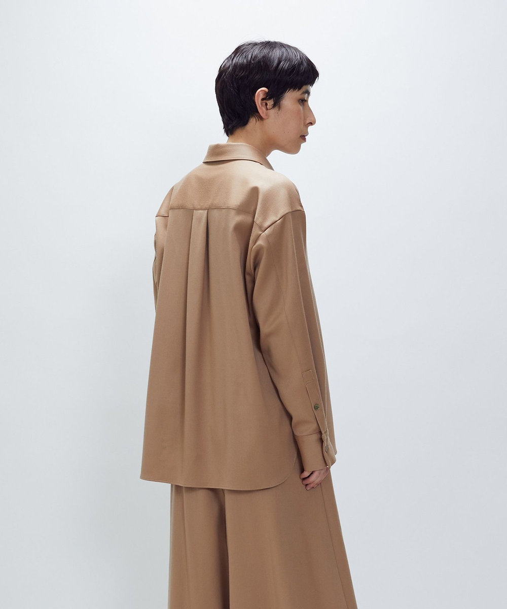 1er Arrondissement ウールサテンシャツ ベージュ