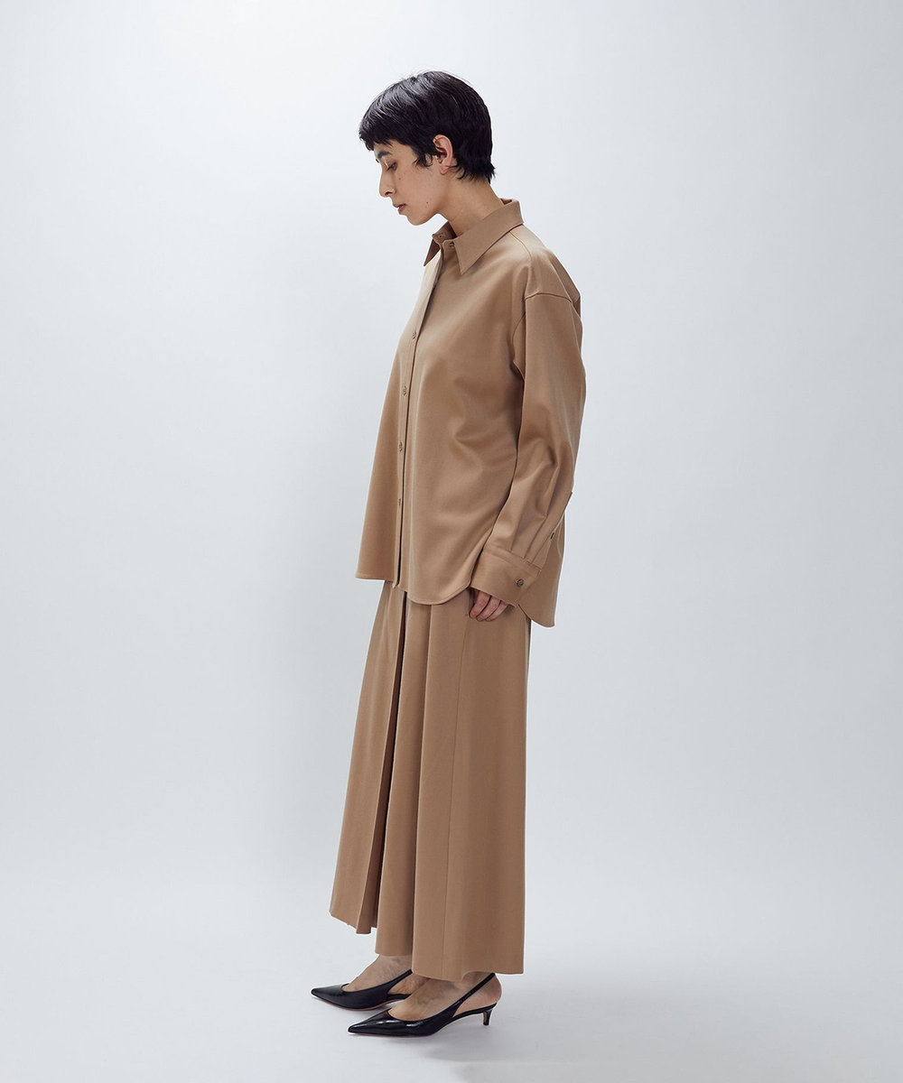 1er Arrondissement ウールサテンシャツ ベージュ