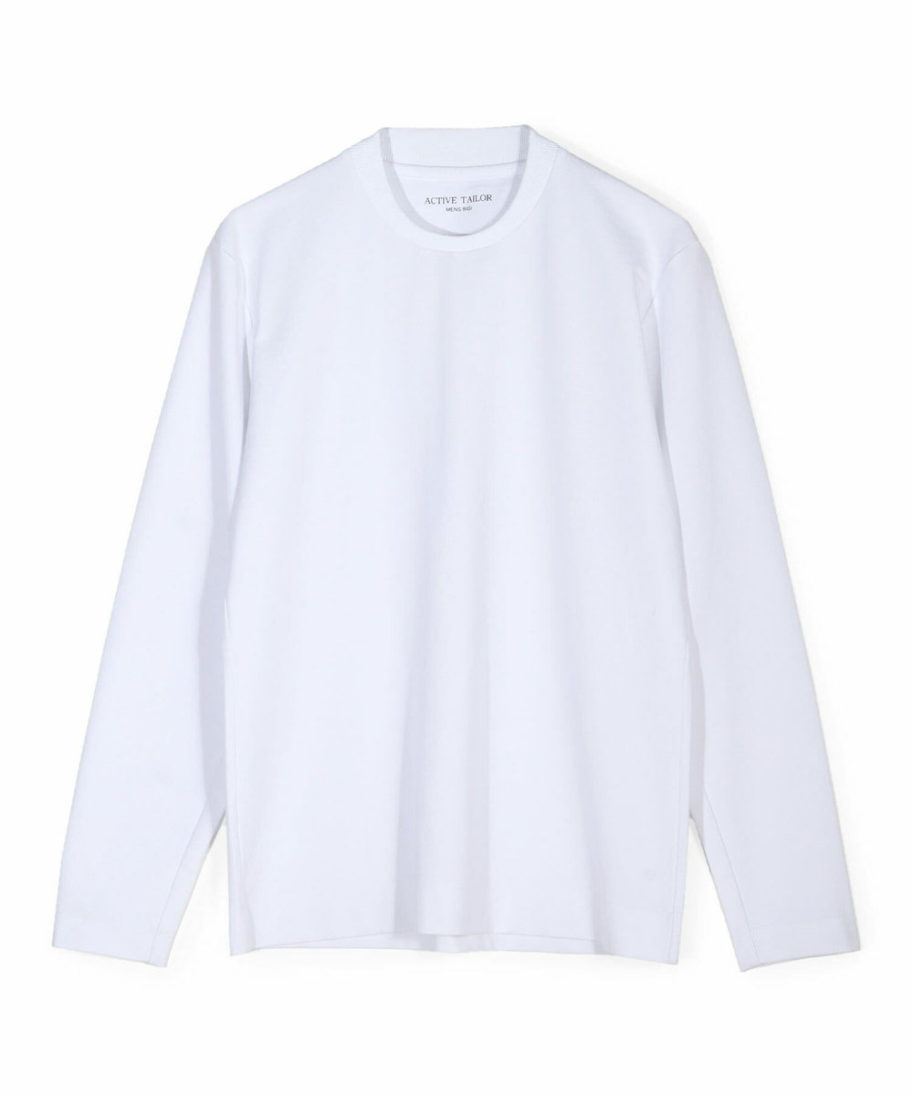 MEN'S BIGI 【ACTIVE TAILOR/アクティブテイラー】シルケットスムースクルーネック長袖Tシャツ ホワイト