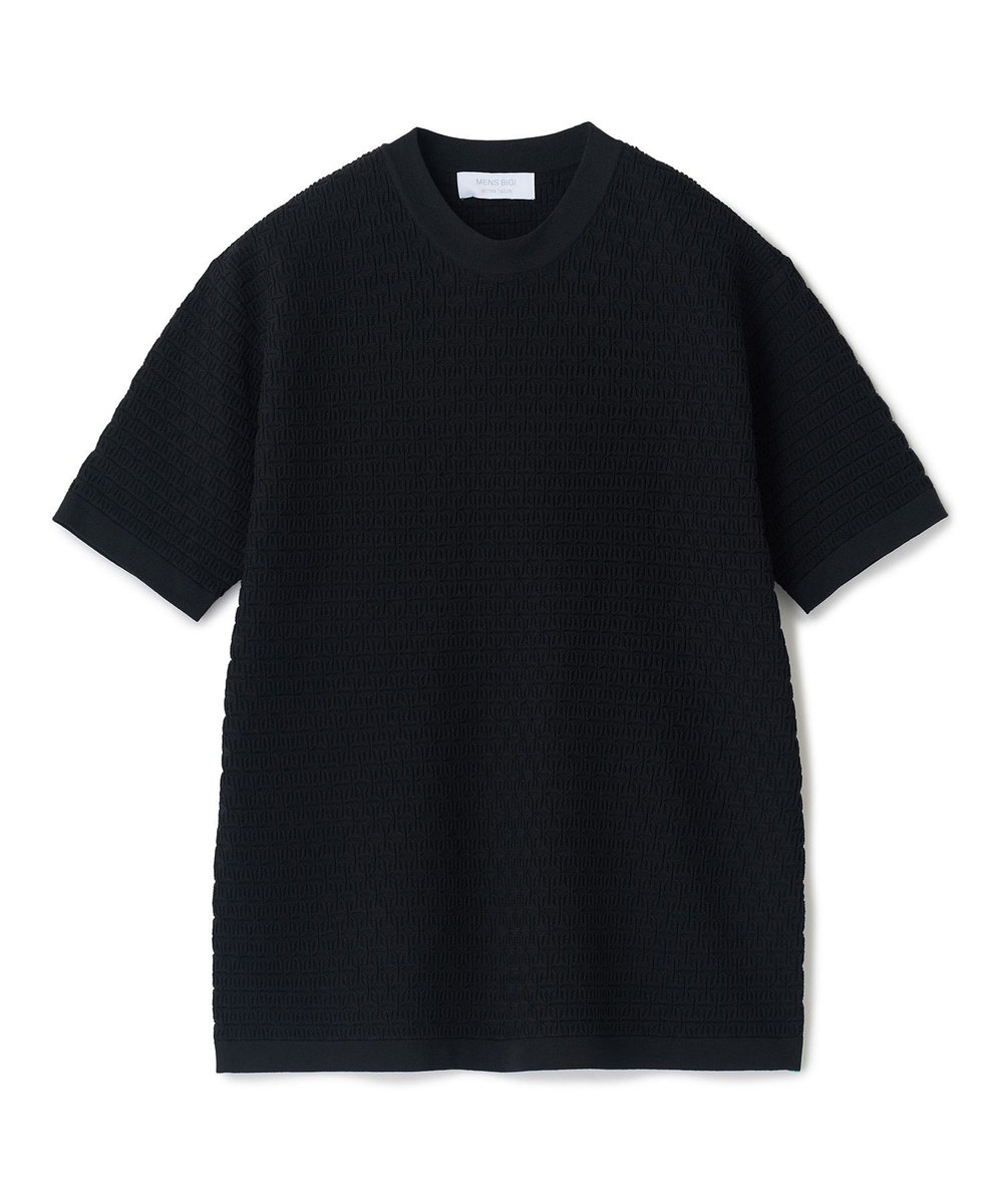 MEN'S BIGI 【ACTIVE TAILOR】ブリスターニットジャカードＴシャツ＜通気性/速乾性＞ ブラック