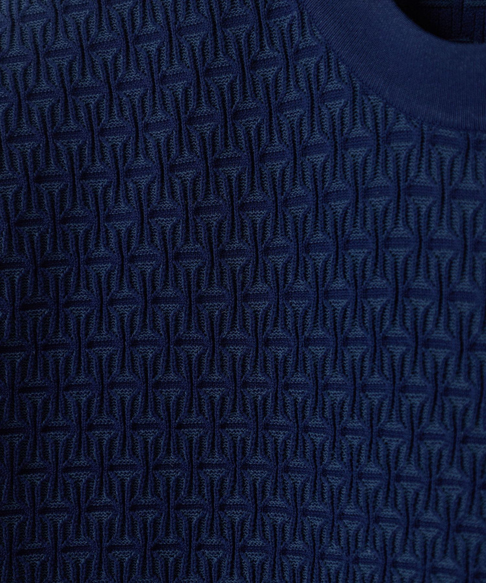 MEN'S BIGI 【ACTIVE TAILOR】ブリスターニットジャカードＴシャツ＜通気性/速乾性＞ ネイビー