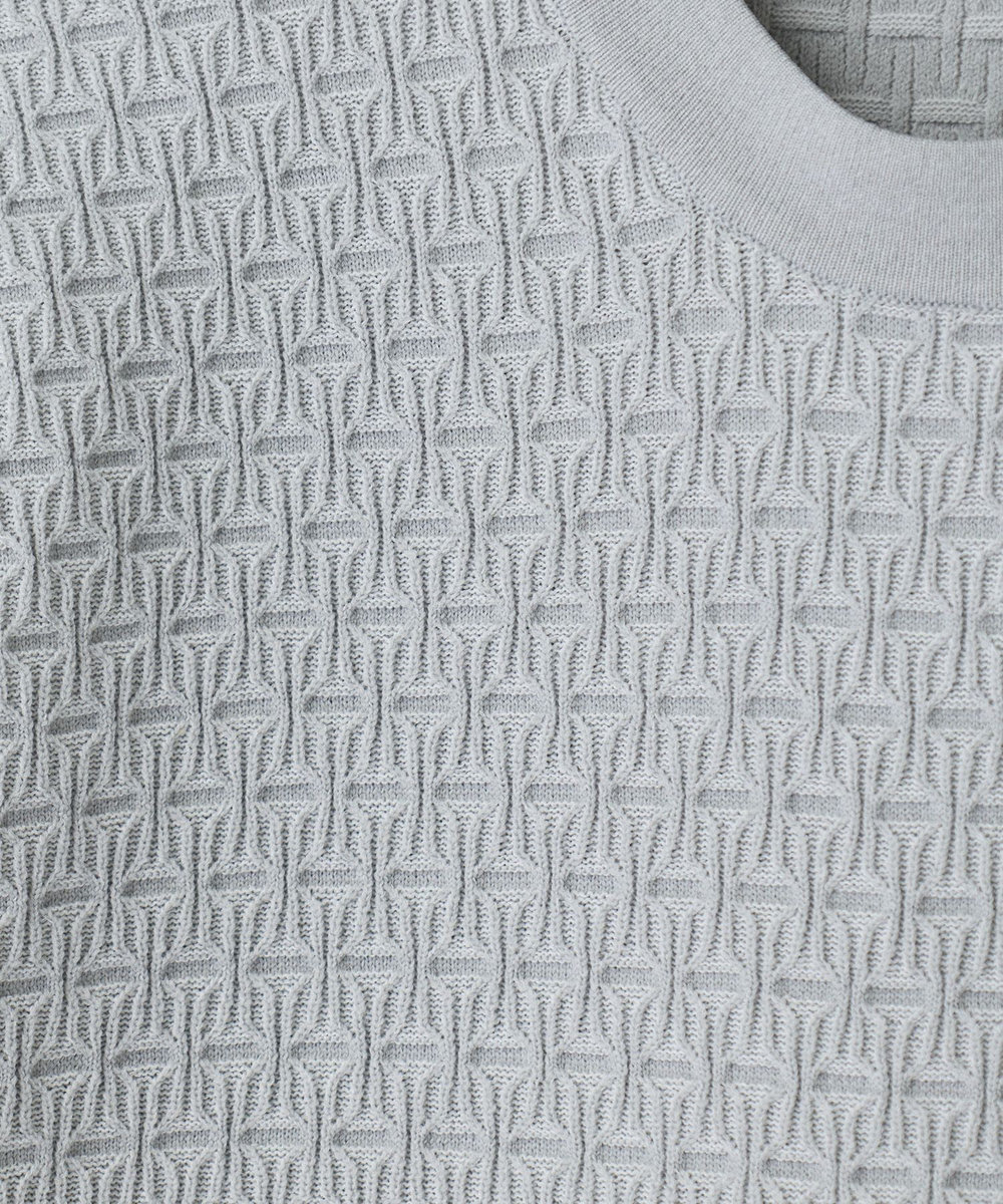 MEN'S BIGI 【ACTIVE TAILOR】ブリスターニットジャカードＴシャツ＜通気性/速乾性＞ グレー