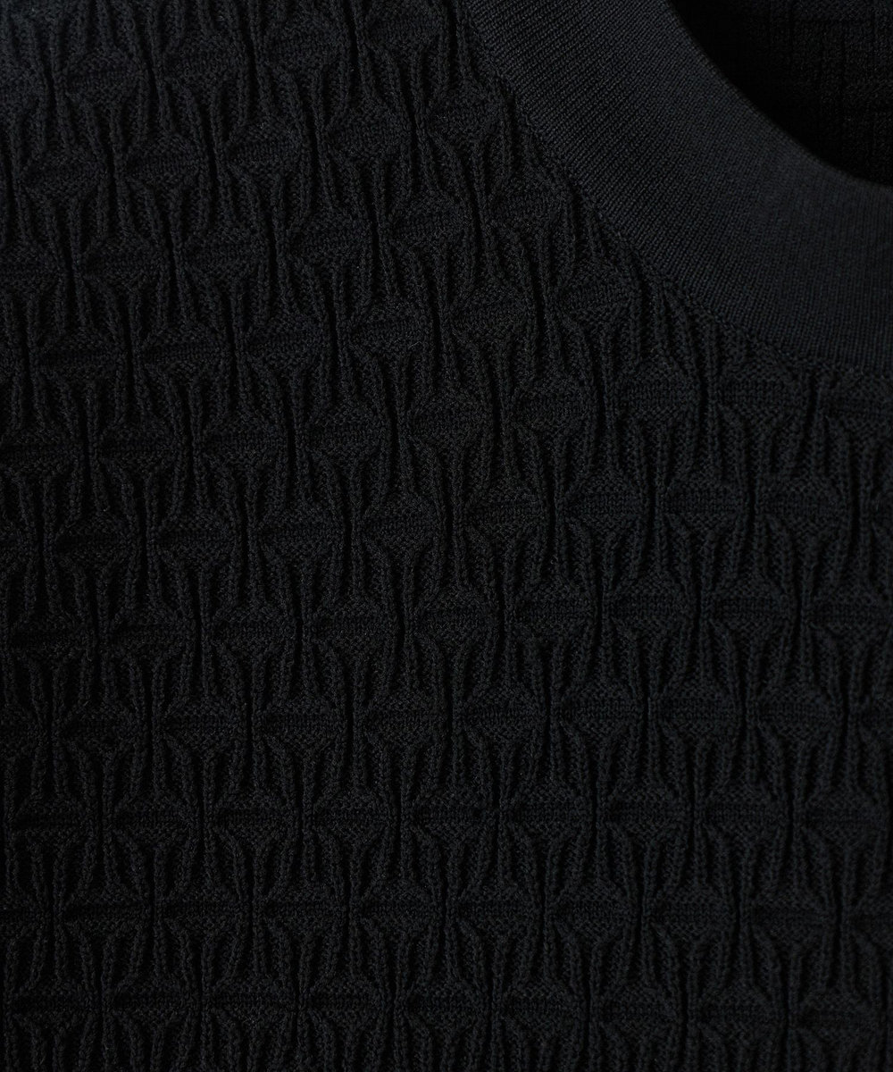 MEN'S BIGI 【ACTIVE TAILOR】ブリスターニットジャカードＴシャツ＜通気性/速乾性＞ ブラック