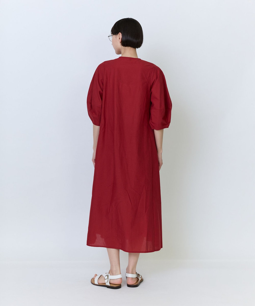 LOISIR インドコットンキャンブリックワンピース レッド