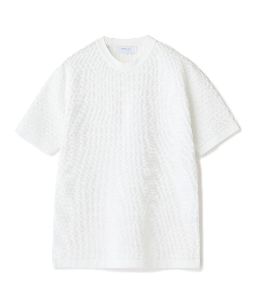 MEN'S BIGI 【ACTIVE TAILOR】ブリスターニットジャカードＴシャツ＜通気性/速乾性＞ ホワイト