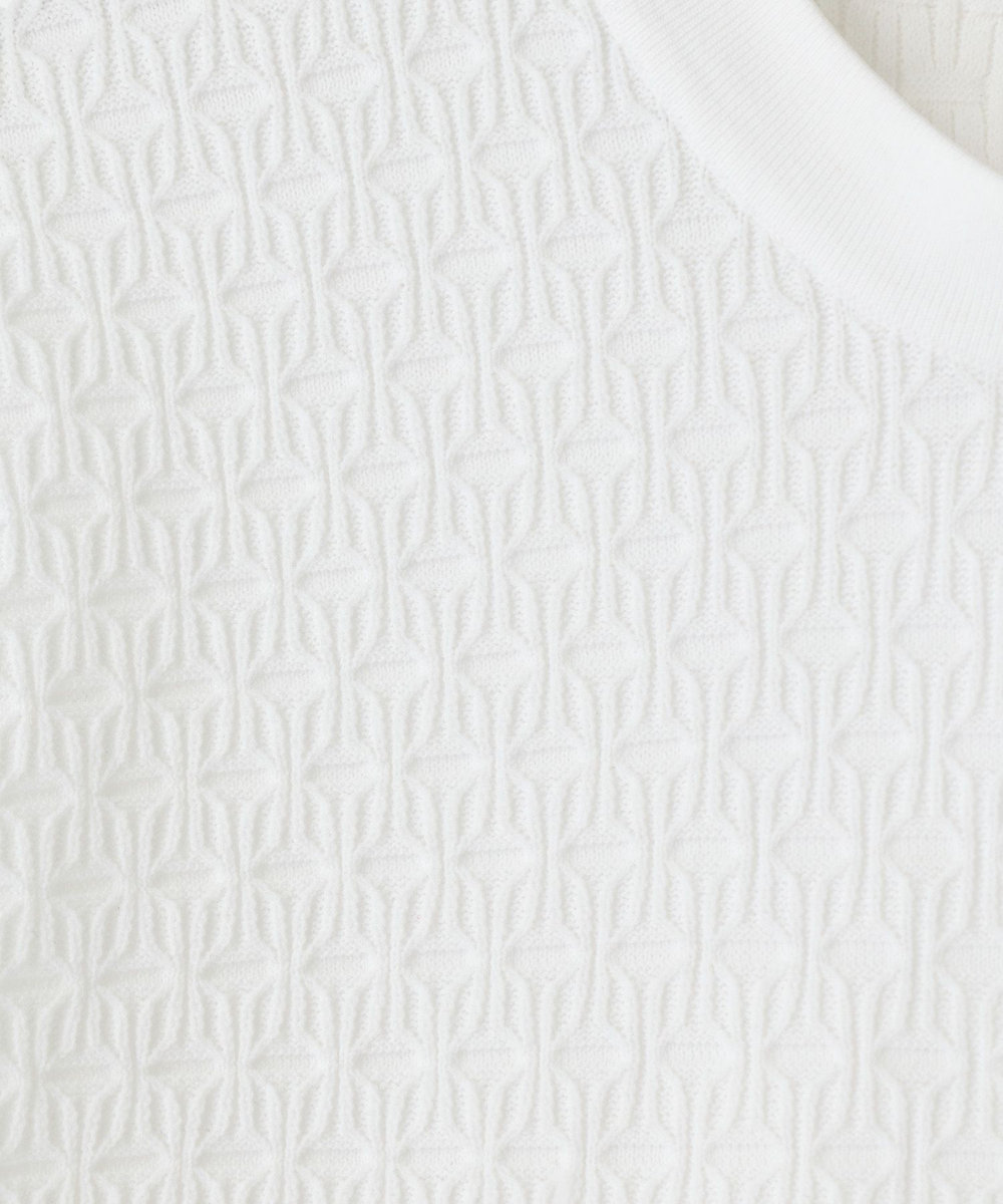 MEN'S BIGI 【ACTIVE TAILOR】ブリスターニットジャカードＴシャツ＜通気性/速乾性＞ ホワイト
