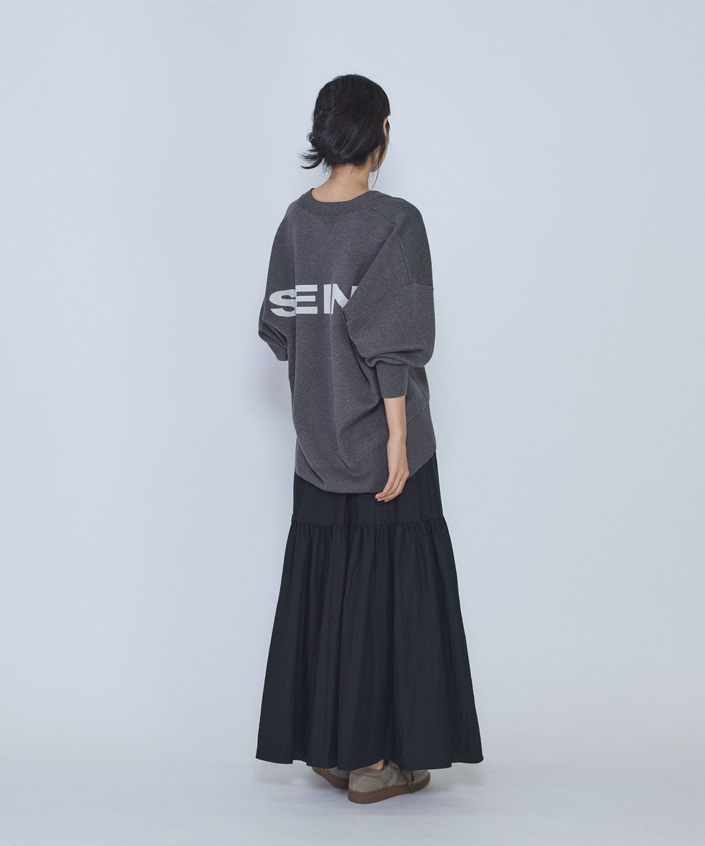 1er Arrondissement フィブリルポプリンティアードスカート ブラック