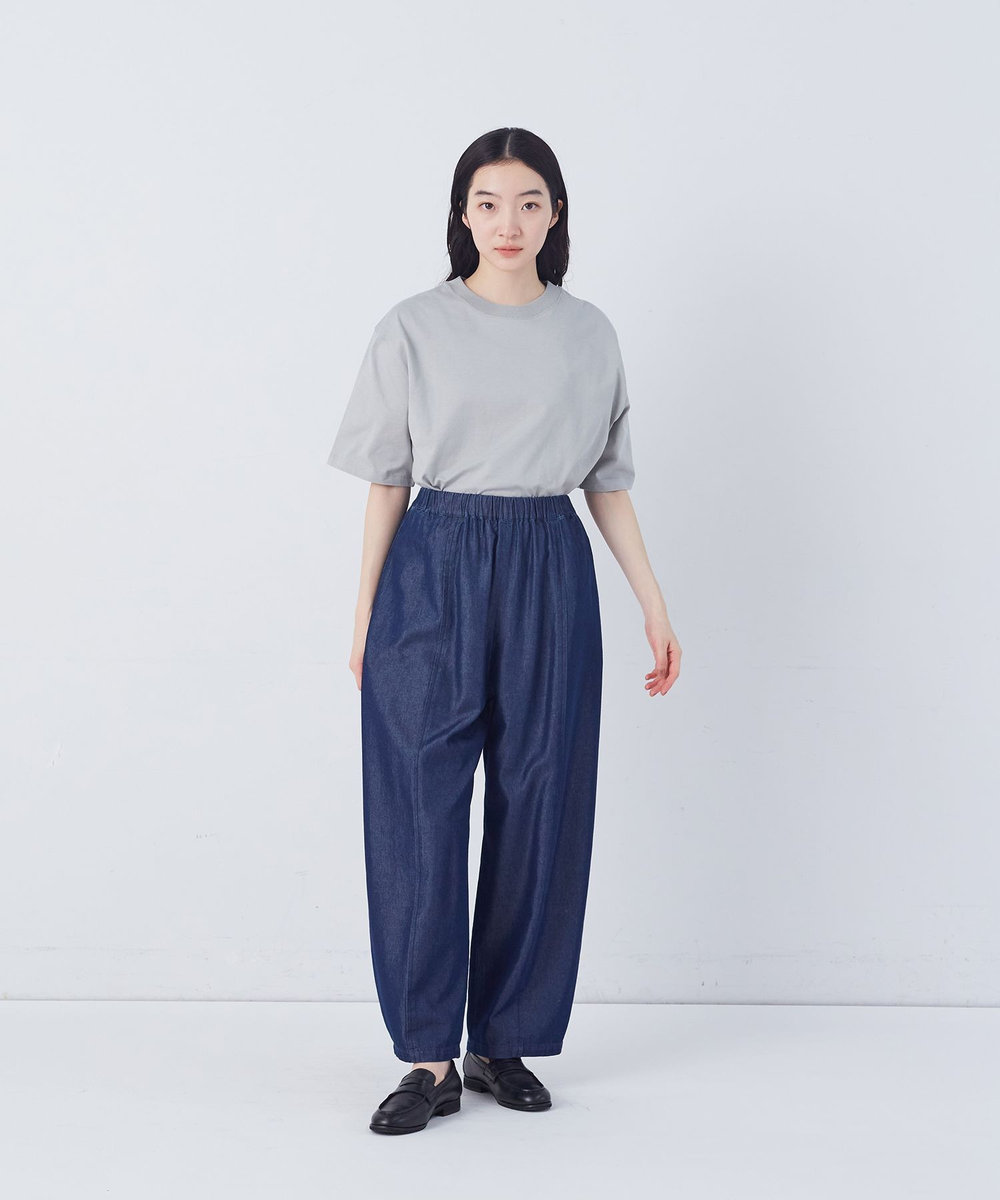 congés payés ADIEU TRISTESSE カーブシルエットデニムパンツ インディゴブルー