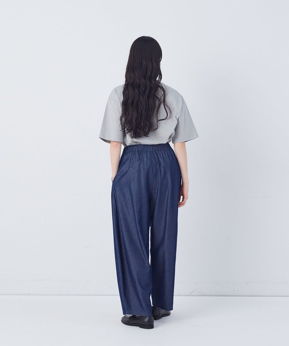congés payés ADIEU TRISTESSE カーブシルエットデニムパンツ インディゴブルー