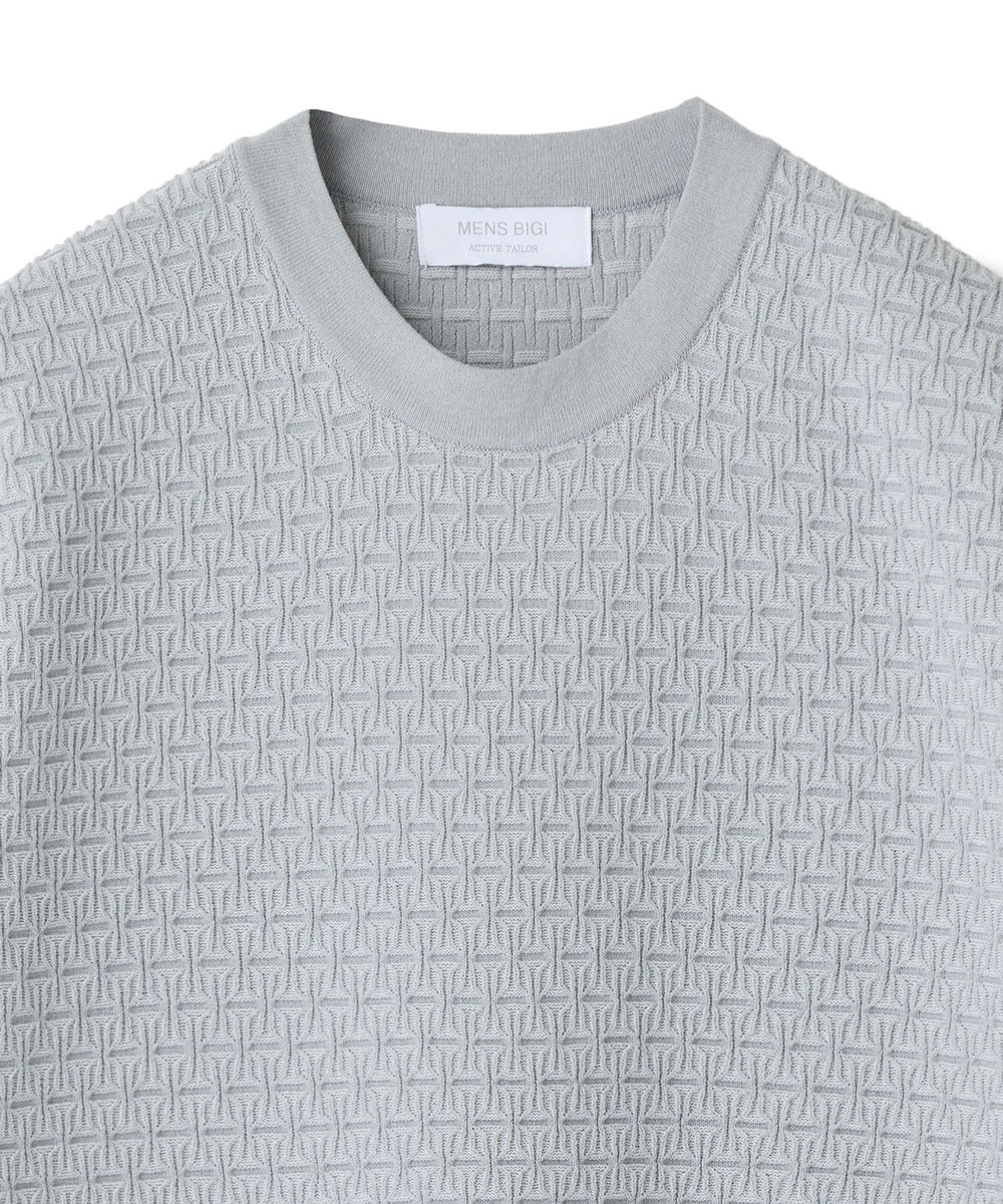 MEN'S BIGI 【ACTIVE TAILOR】ブリスターニットジャカードＴシャツ＜通気性/速乾性＞ グレー