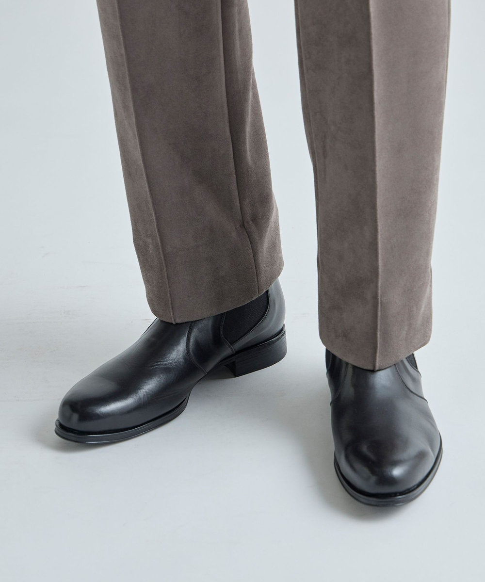 MEN'S BIGI レザーサイドゴアブーツ ブラック