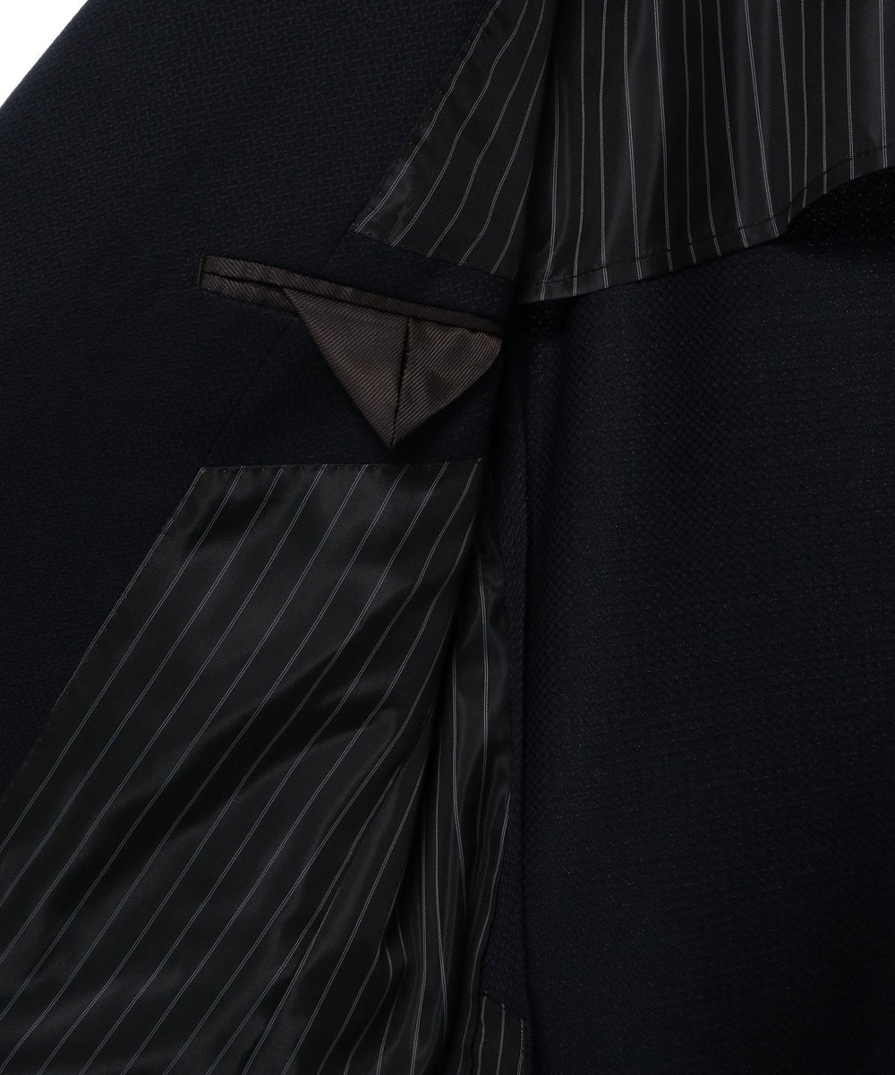 MEN'S BIGI シェブロンジャカードスーツセットアップ＜同素材ベストあり＞ ネイビー