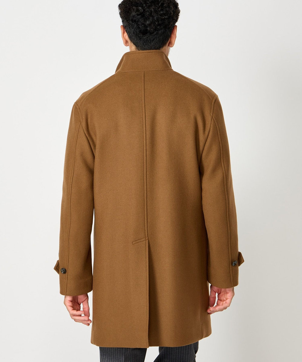 MEN'S BIGI Bellandiウールメルトンスタンドカラーコート ブラウン