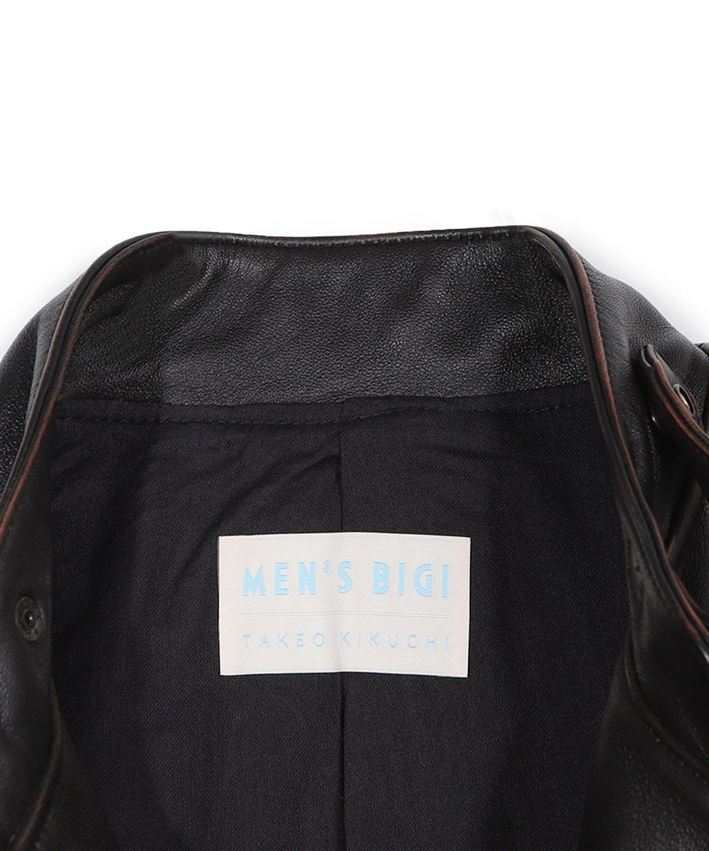 MEN'S BIGI 【50th Anniv . 菊池武夫】AGED SHEEPSKIN LEATHER JACKET ブラウン